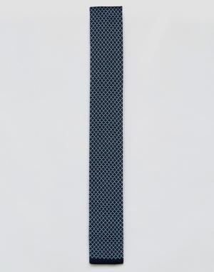 Трикотажный галстук 7X. Цвет: синий