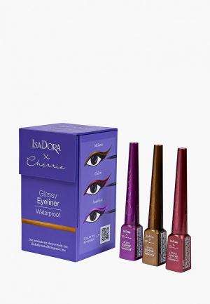 Набор для макияжа глаз Isadora Eyeliner Trio Подводка век водостойкая Glossy 63, 64, 65. Цвет: разноцветный