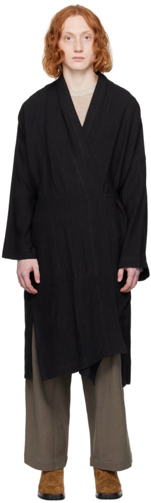 Черное длинное пальто Jan-Jan Van Essche