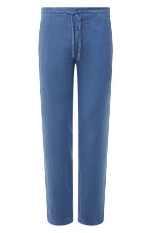 Льняные брюки 120% Lino. Цвет: голубой