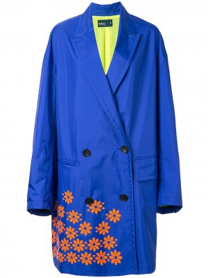 Двубортное пальто с геометричным принтом Kolor. Цвет: синий