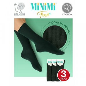 Носки , 3 пары, размер 39-41, зеленый MiNiMi. Цвет: зеленый
