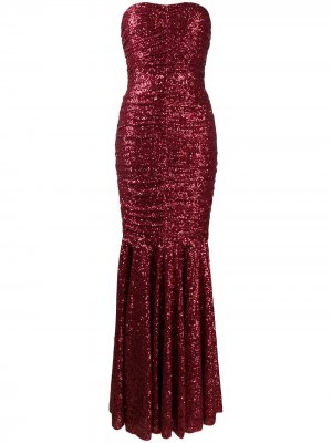Длинное платье с пайетками Dolce & Gabbana. Цвет: красный