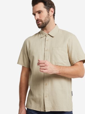 Рубашка с коротким рукавом мужская, Бежевый, размер 52 Outventure. Цвет: бежевый