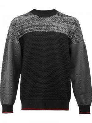 Двухцветный свитер 08Sircus. Цвет: чёрный