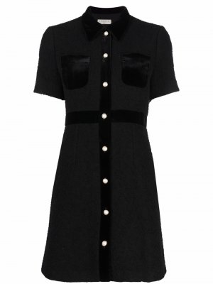 Платье-рубашка Paulette с короткими рукавами SANDRO. Цвет: черный