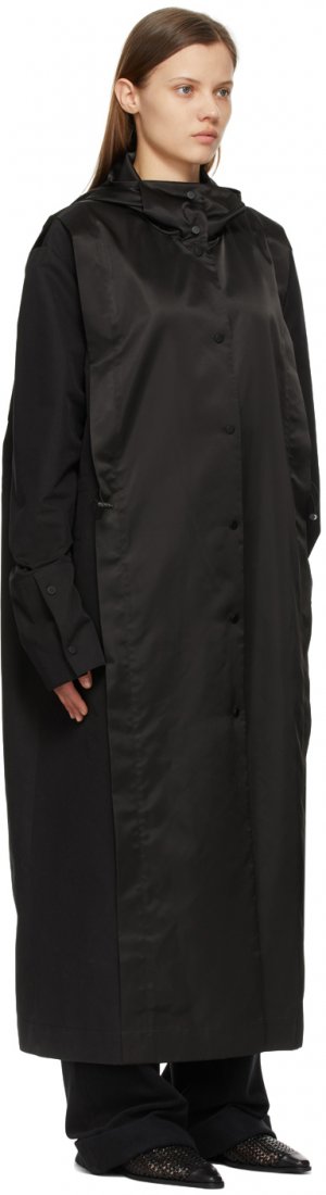 Black Paneled Coat Kim Matin. Цвет: black