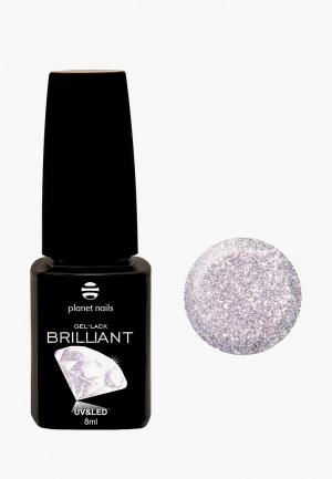 Гель-лак для ногтей Planet Nails BRILLIANT 717 бриллиант, 8 мл. Цвет: серебряный