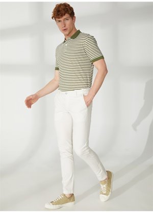 Белые мужские брюки узкого кроя с нормальной талией и нормальными штанинами AT.P.CO
