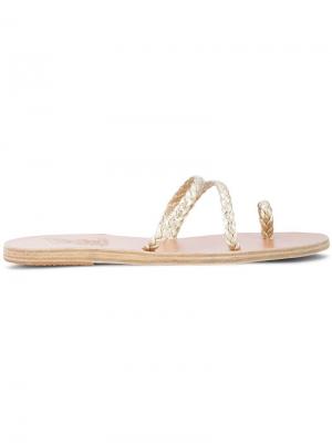 Сандалии Katia с эффектом металлик Ancient Greek Sandals. Цвет: бежевый