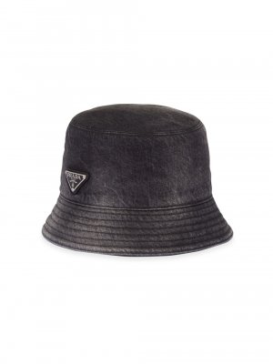 Джинсовая шляпа-ведро , черный Prada