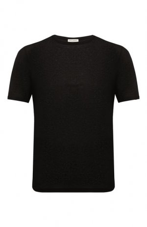 Хлопковая футболка Saint Laurent. Цвет: чёрный