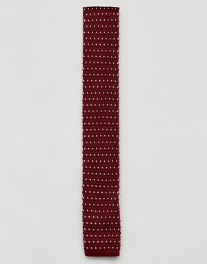 Трикотажный галстук с узором 7X. Цвет: красный