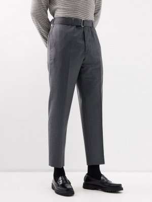 Шерстяные костюмные брюки hoche с поясом , серый Officine Générale