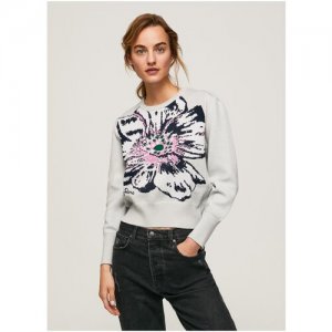 Пуловер для женщин, London, модель: PL701870, цвет: серый, размер: XL Pepe Jeans. Цвет: серый