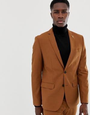 Светло-коричневый пиджак скинни Farah Henderson Smart