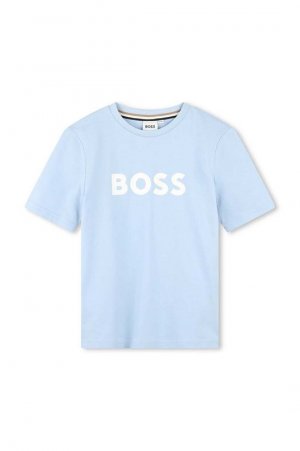 Boss Детская хлопковая футболка, синий
