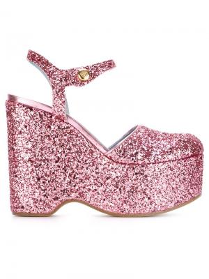 Туфли на платформе Donna Chiara Ferragni. Цвет: розовый и фиолетовый