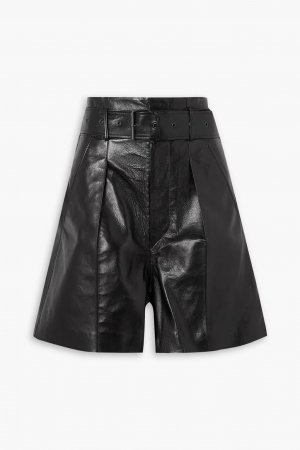 Balilaz кожаные шорты со складками и поясом , черный Isabel Marant