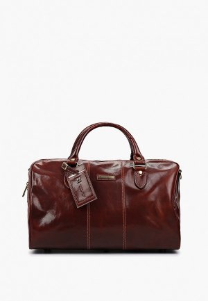 Сумка дорожная и багажная бирка Tuscany Leather LISBONA. Цвет: коричневый