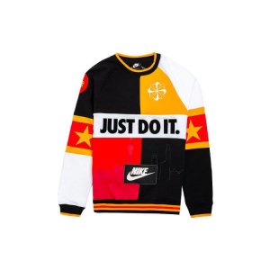 Embroidered Logo Color-Block Crew Neck Sweatshirt Men Tops Multicolor AR1898-010 Nike