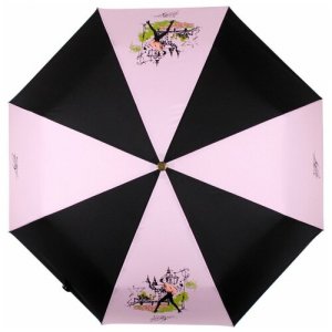 Мини-зонт , розовый, черный FLIORAJ. Цвет: розовый
