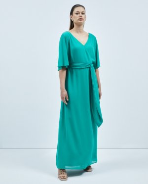Длинное платье с поясом , зеленый Couchel