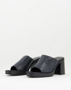 Черные сандалии-мюли на толстой платформе -Черный цвет Truffle Collection
