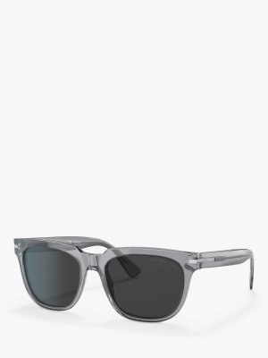 Мужские солнцезащитные очки PR 04YS с поляризованной подушкой, прозрачные серые Prada
