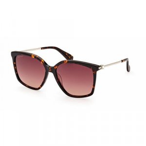 Солнцезащитные очки MM 0055 52F, шестиугольные, оправа: пластик, для женщин, черный Max Mara. Цвет: черный