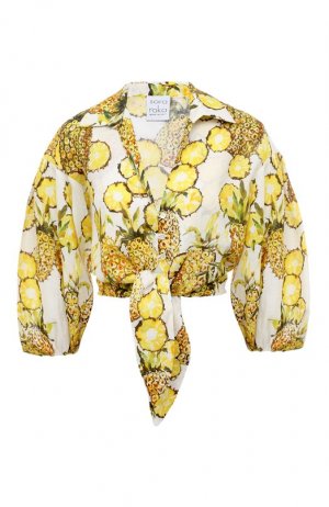 Льняная блузка sara roka. Цвет: жёлтый