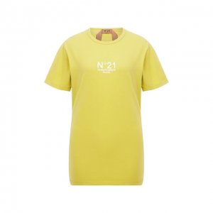 Хлопковая футболка N21. Цвет: жёлтый