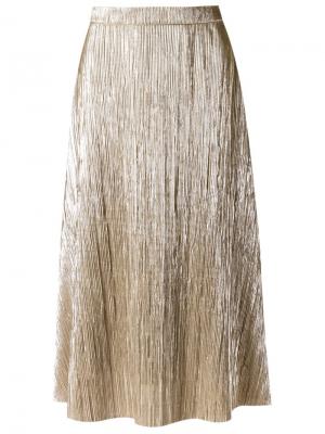 Плиссированная юбка Giuliana Romanno. Цвет: металлический