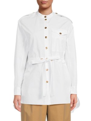 Хлопковая блузка с завязками Alexander Mcqueen, белый McQueen