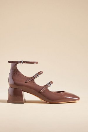 Туфли на каблуках Mary Jane с тройными ремешками, коричневый Vicenza
