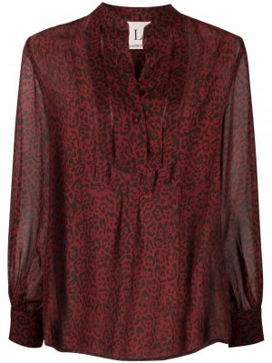 LAutre Chose шелковая рубашка с леопардовым принтом L'Autre. Цвет: красный
