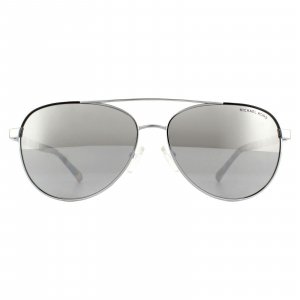 Серебристые зеркальные солнцезащитные очки-авиаторы, серебро Michael Kors