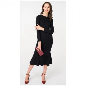 Платье-миди с юбкой годе и длинными рукавами 16AW-03-0050-FS Черный 46 T-Skirt. Цвет: черный