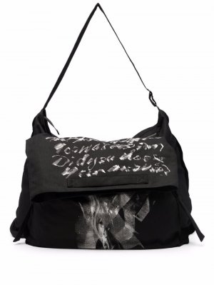 Большая сумка-тоут с принтом Discord Yohji Yamamoto. Цвет: черный