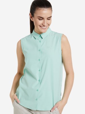 Рубашка без рукавов женская Sonora, Зеленый, размер 44 Jack Wolfskin. Цвет: зеленый