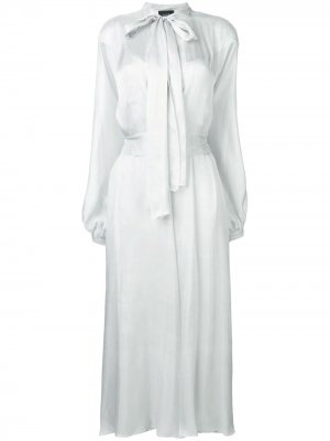 Длинное платье с горловиной на завязке Irina Schrotter. Цвет: серый