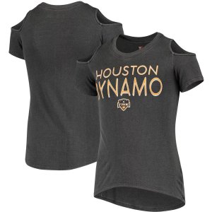 Черная футболка с открытыми плечами для девочек и молодежи 5th & Ocean by New Era Houston Dynamo FC