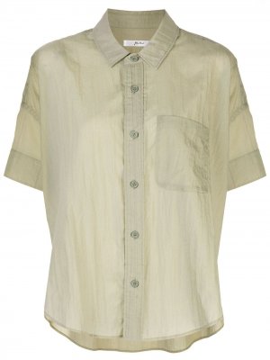 Блузка свободного кроя с накладными карманами Julien David. Цвет: зеленый