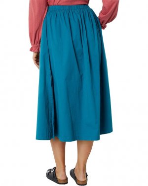 Юбка SUNDRY Woven Full Skirt with Side Slit, цвет Peacock