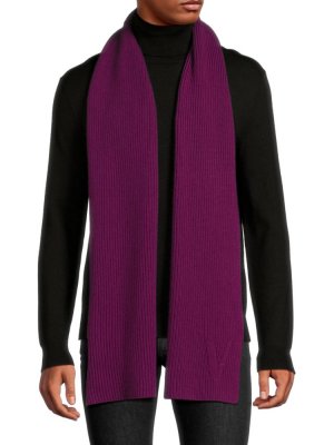 Кашемировый шарф в рубчик, фиолетовый Versace