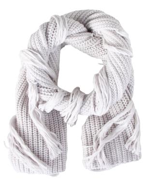 Вязанный шарф с кистями Les Copains. Цвет: серый