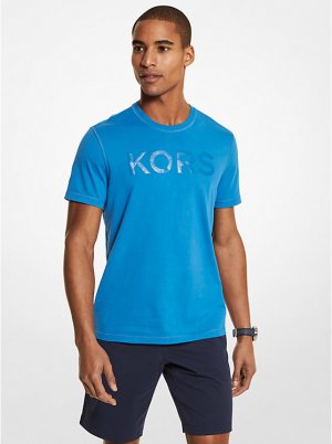 Хлопковая футболка с логотипом, синий Michael Kors Mens
