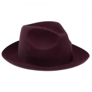 Шляпа федора , шерсть, подкладка, размер 57, бордовый Christys. Цвет: бордовый