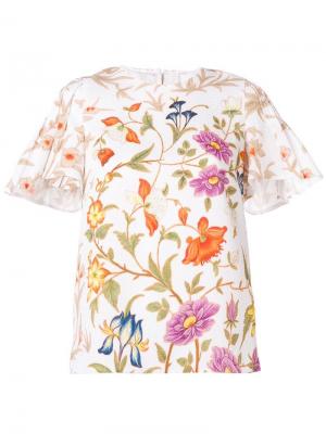 Блузка с цветочным принтом Peter Pilotto. Цвет: белый