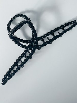 Заколка-крабик для волос - Плетение Black Star Wear. Цвет: черный